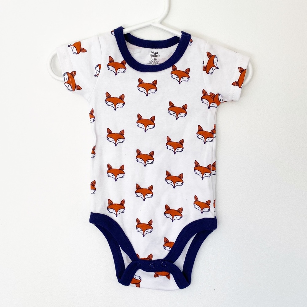 Fox Print Short Sleeve Onesie